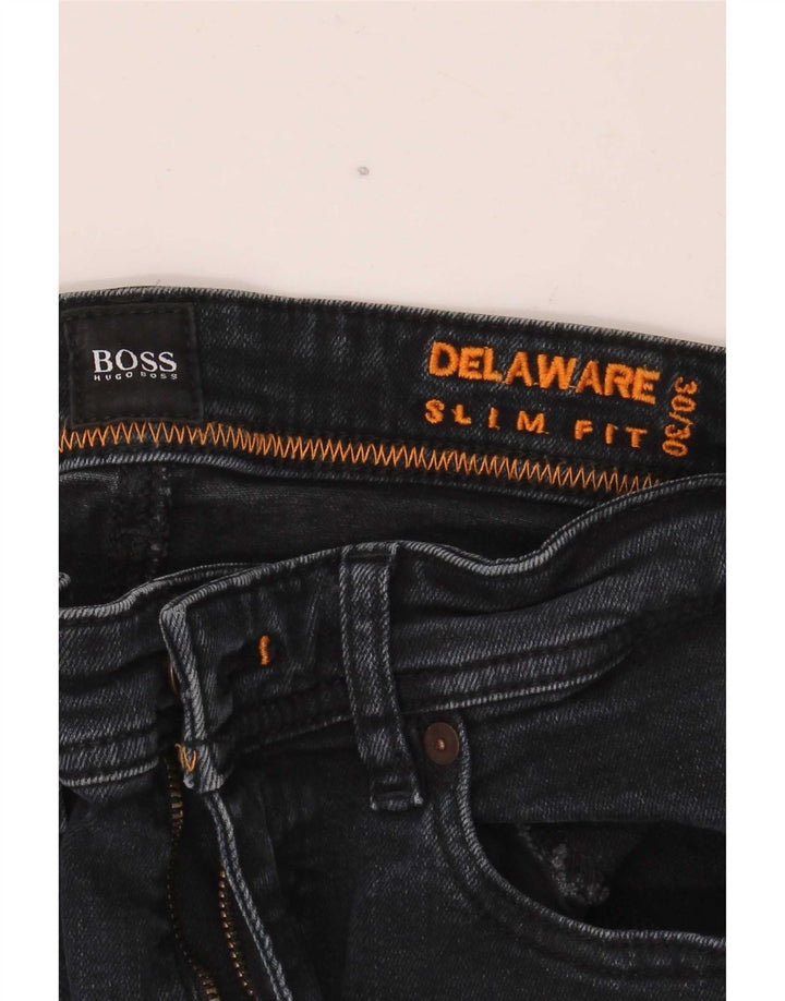 Ανδρικό τζιν Hugo Boss Delaware Slim W30 L30 Μαύρο