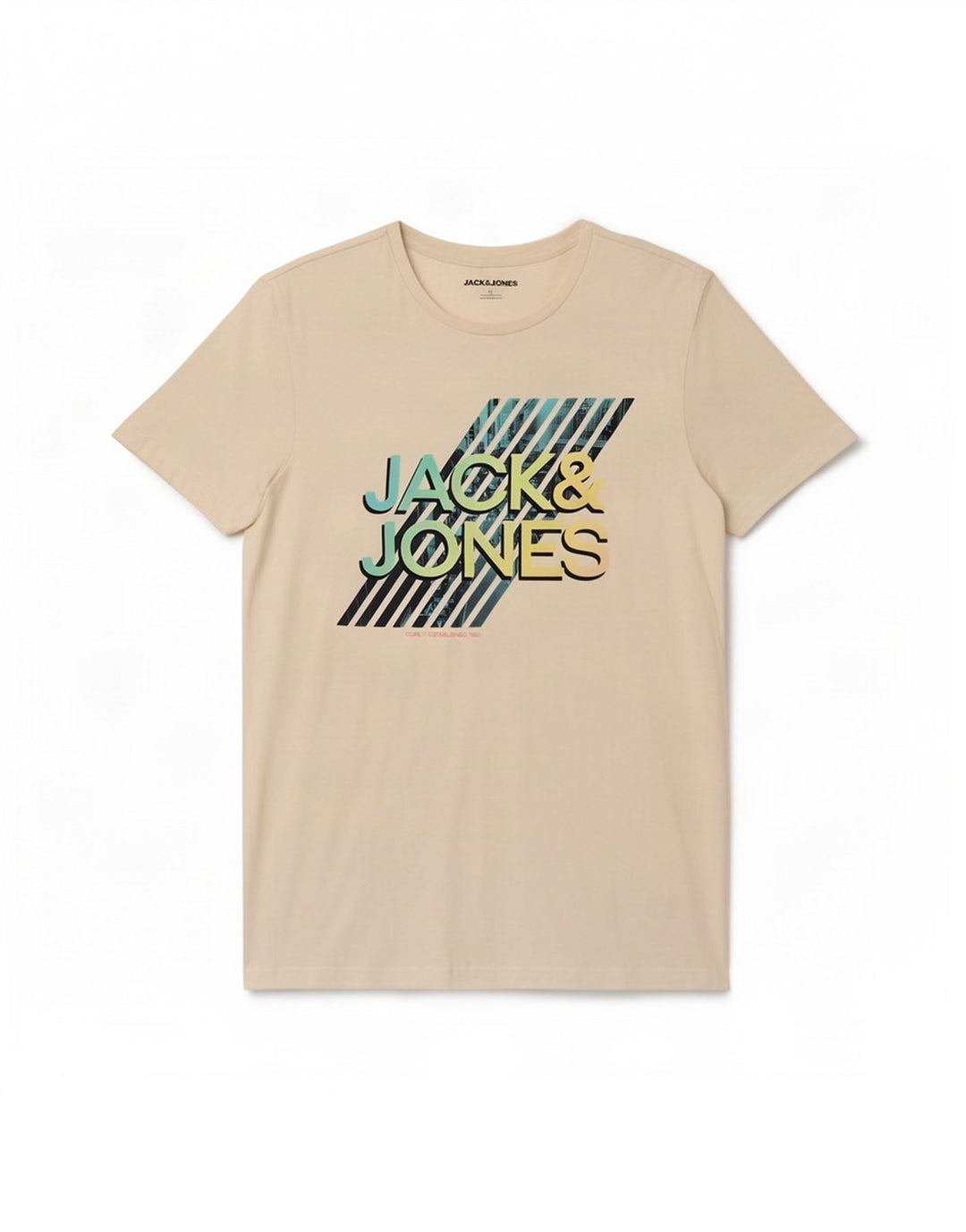 Jack & Jones Ανδρικό γραφικό μπλουζάκι Μπλουζάκι, μεσαίο λευκό βαμβακερό