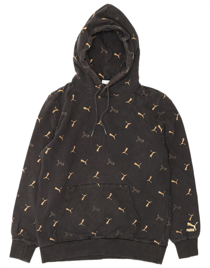 Ανδρικό γραφικό κουκούλα PUMA, μεσαίο μαύρο βαμβακερό