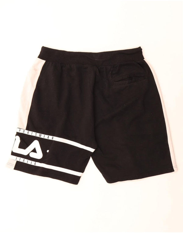Ανδρικό γραφικό αθλητικό σορτς Fila 2XL Μαύρο Colourblock Βαμβακερό