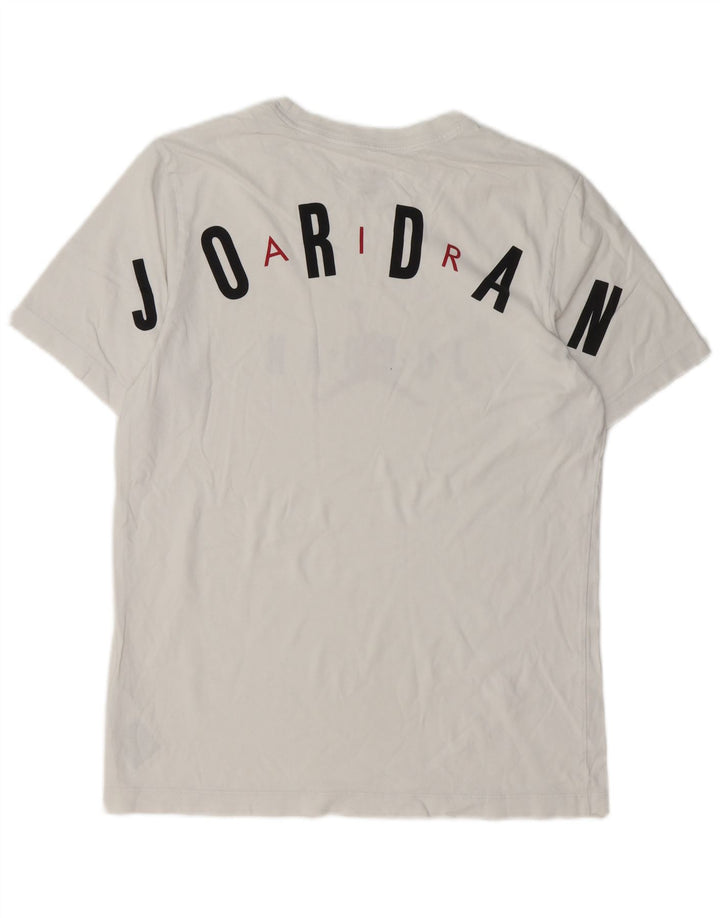 JORDAN Ανδρικό γραφικό T-Shirt Top Μεσαίο λευκό βαμβακερό