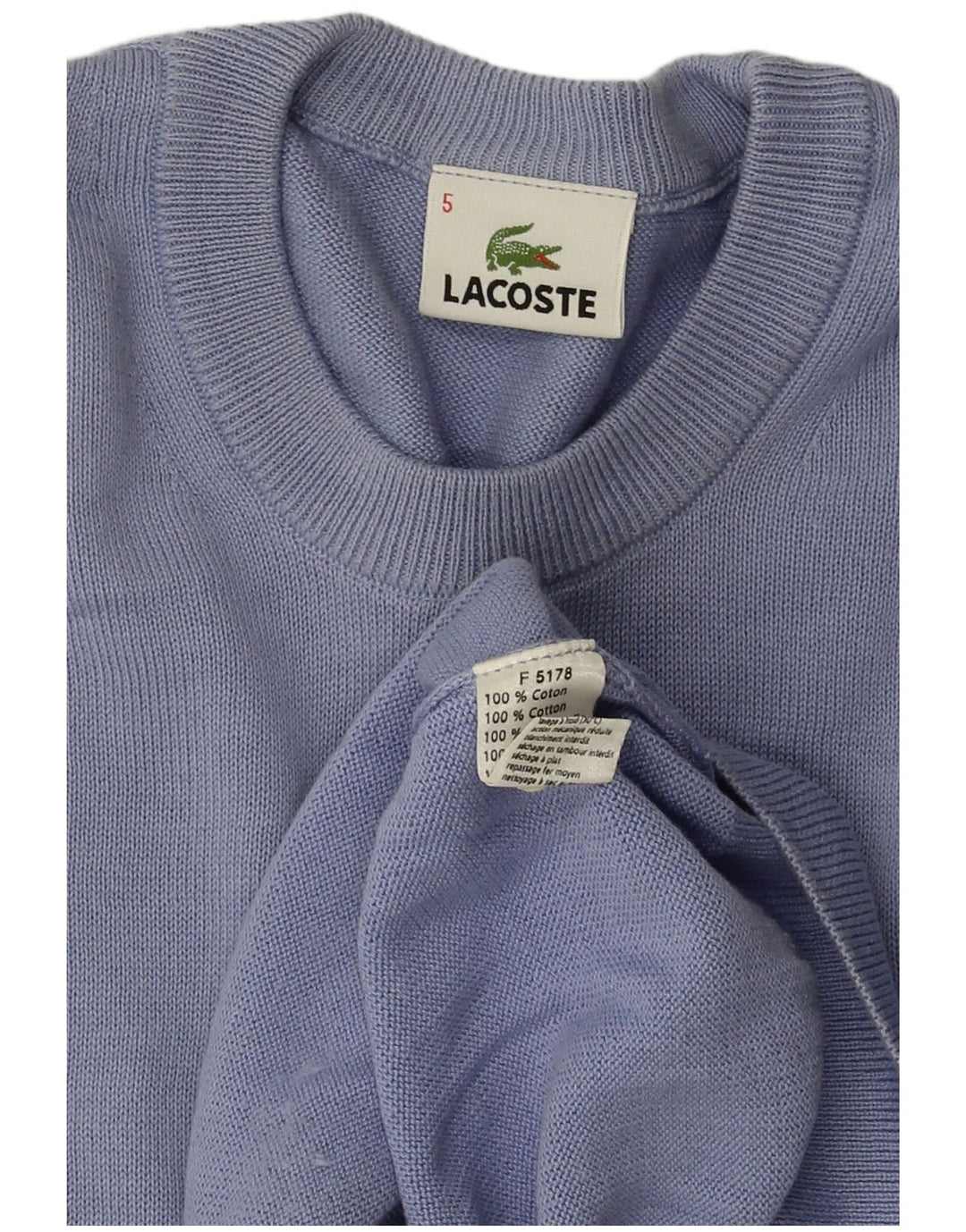 Ανδρικό πουλόβερ με λαιμόκοψη LACOSTE Μέγεθος 5 Μεγάλο Μπλε Βαμβακερό