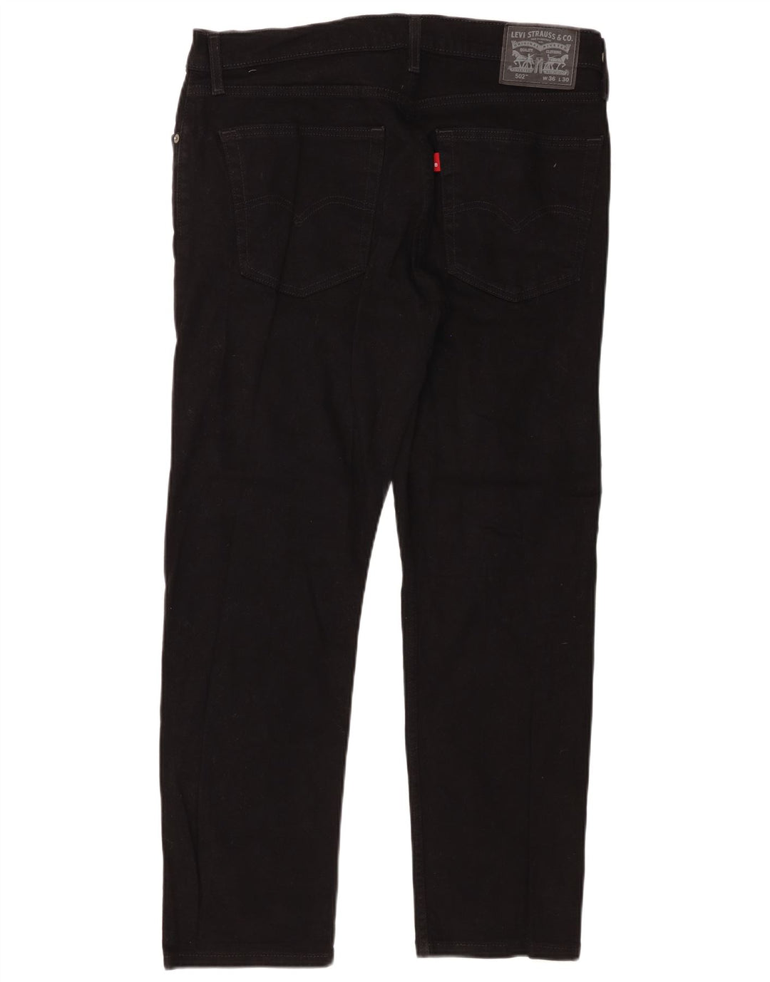 Levi's Mens 502 Tapered Jeans W36 L30 Μαύρο βαμβακερό
