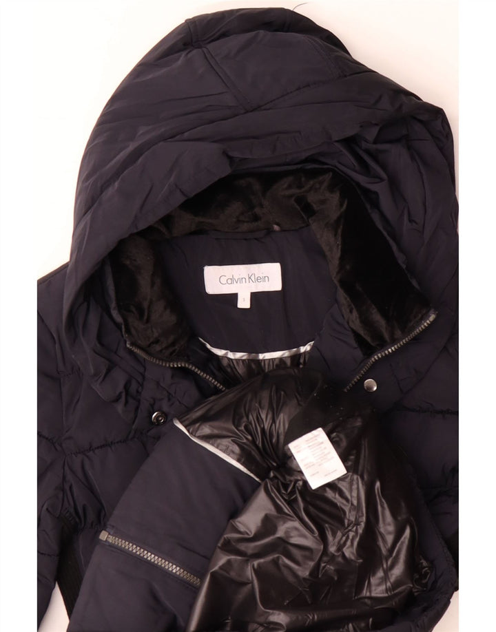 CALVIN KLEIN Γυναικείο υπερμεγέθη παλτό UK 10 Small Navy Blue