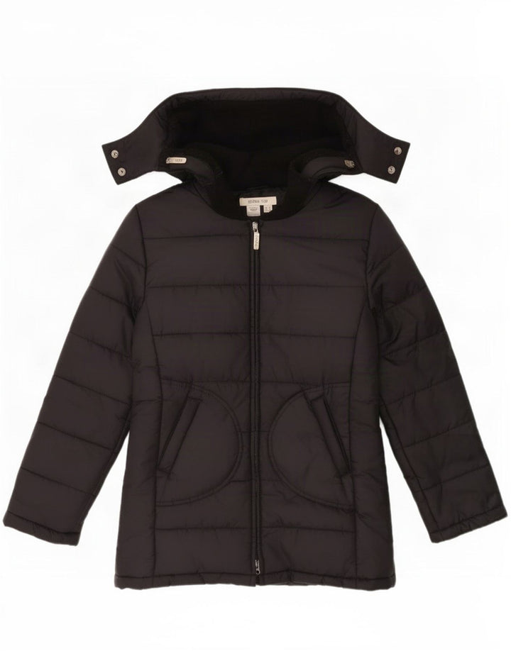 Zara Γυναικείο μπουφάν με κουκούλα UK 14 Medium Black Nylon