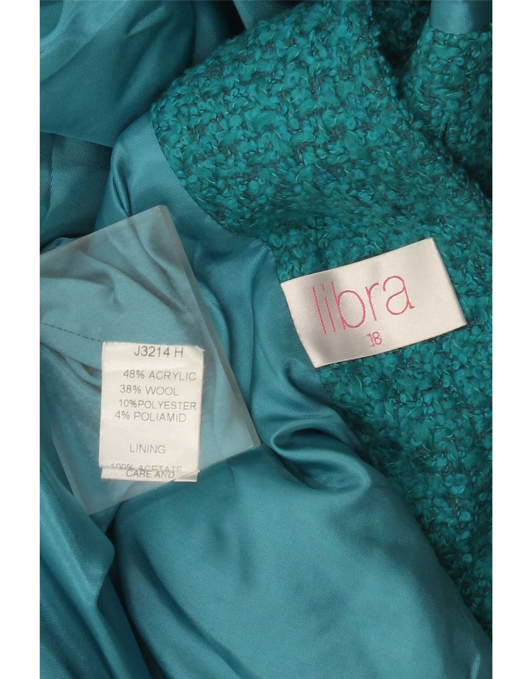 Libra Γυναικείο Μπουφάν Blazer UK 18 XL Τυρκουάζ Ακρυλικό