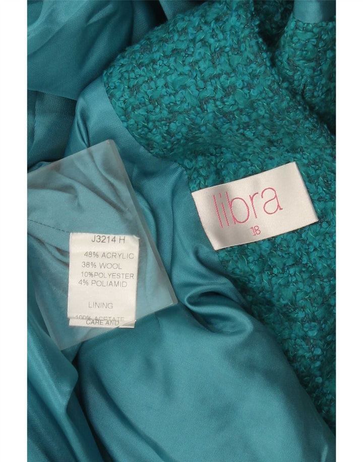Libra Γυναικείο Μπουφάν Blazer UK 18 XL Τυρκουάζ Ακρυλικό