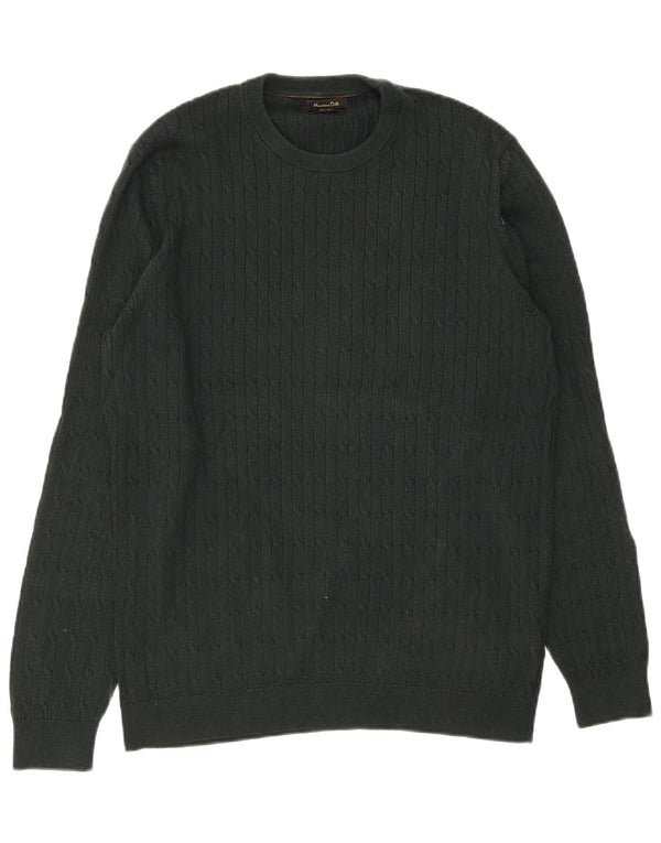 Ανδρικό πουλόβερ Massimo Dutti Crew Neck Jumper XL Πράσινο βαμβακερό