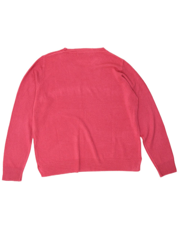 Marks & Spencer Γυναικείο πουλόβερ με λαιμόκαυστο UK 18 XL Ροζ Ακρυλικό