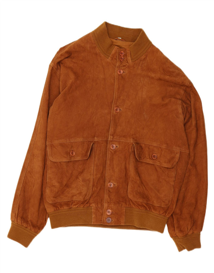 MASTERPELLE Mens Suede Bomber Jacket IT 56 3XL Brown Leather Vintage Masterpelle and Second-Hand Masterpelle from Messina Hembry 