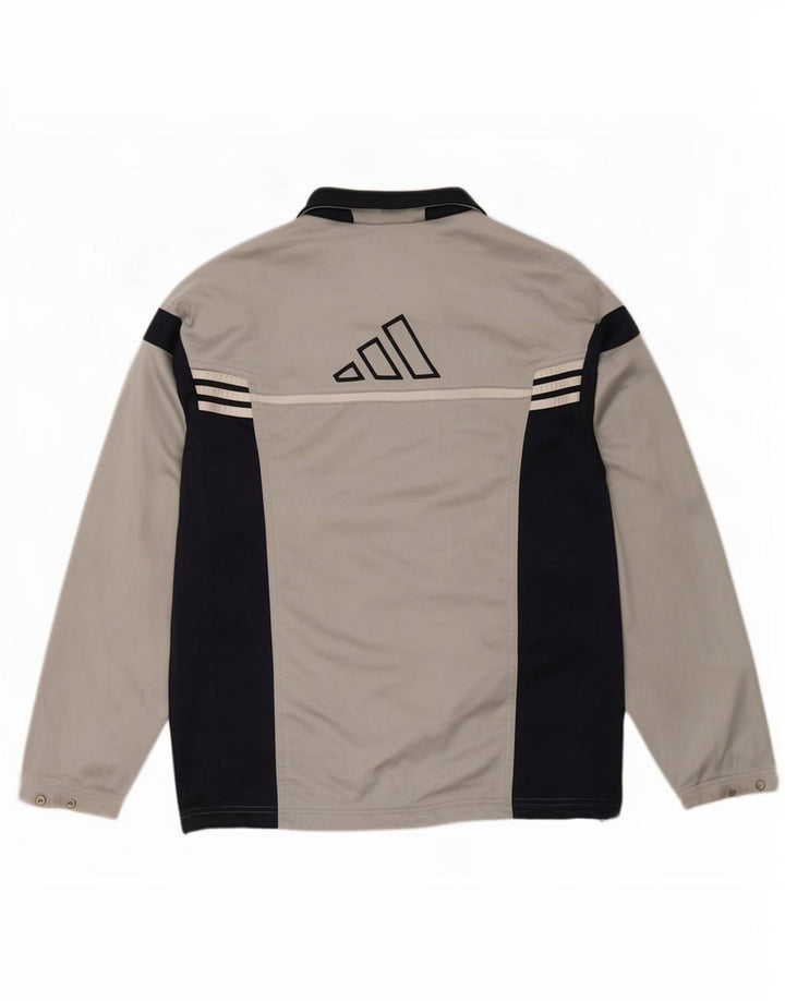 Ανδρική φόρμα φόρμας Adidas με γραφικό φόρεμα πάνω σακάκι μεσαίου γκρι χρώματος πολυεστέρας