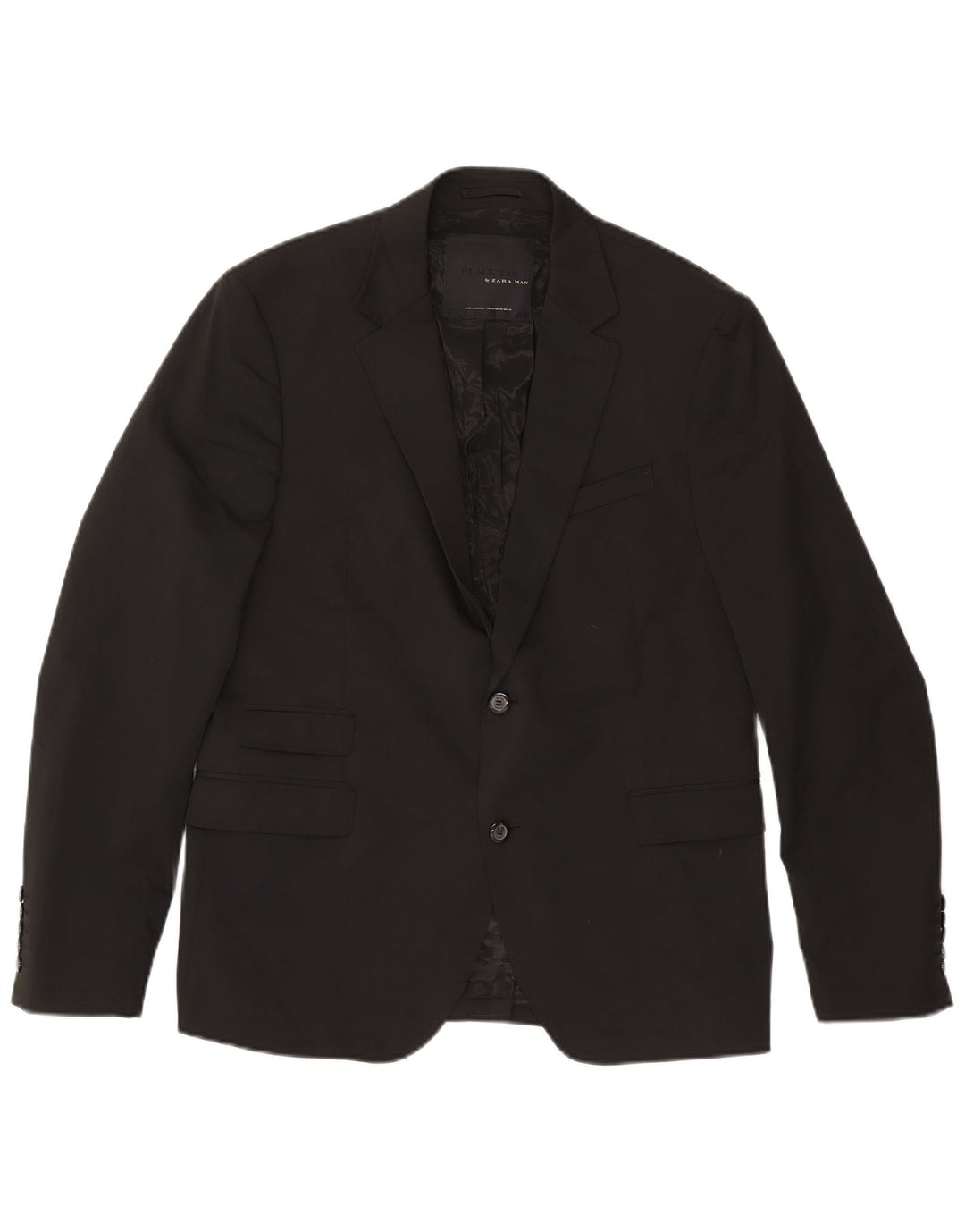 Zara Ανδρικό Μπουφάν Blazer με 2 Κουμπιά IT 54 2XL Μαύρο Πολυεστέρα
