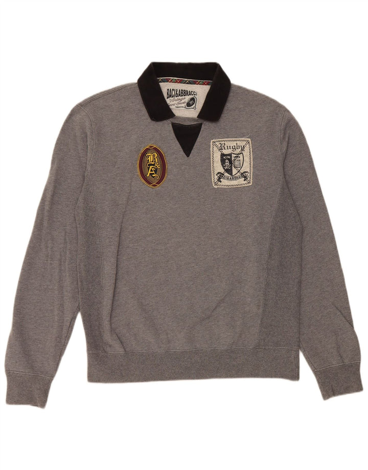 Ανδρικό γραφικό φούτερ BACI & ABBRACCI Jumper Medium Grey Colourblock