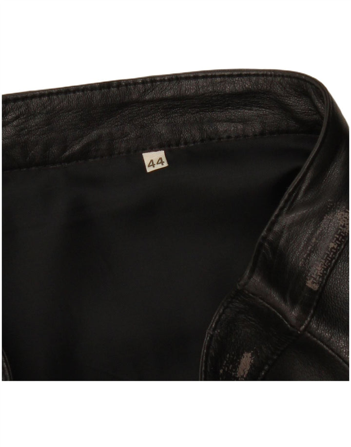 Γυναικεία Δερμάτινη Φούστα VINTAGE IT 44 Medium W28 Μαύρη Δερμάτινη