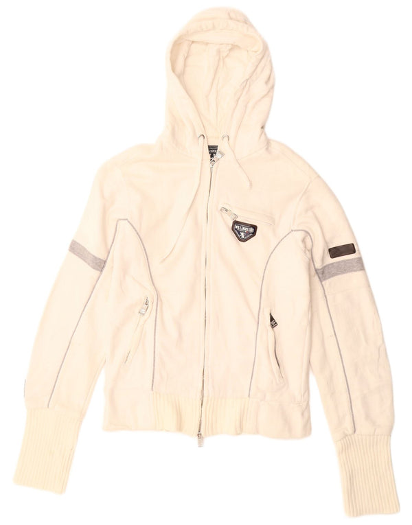 Γυναικείο πουλόβερ με κουκούλα με φερμουάρ Williams Wilson UK 12 Medium White Colourblock