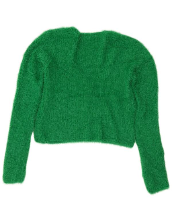 Zara Γυναικείο Ζακέτα Crop UK 12 Medium Green Nylon