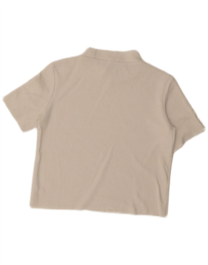 Zara Womens Trafaluc Crop Top 10 Small Off White