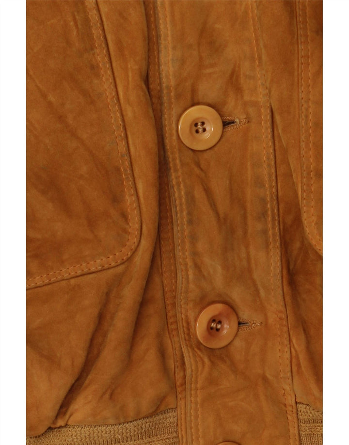 Vittorio Forti Ανδρικό Suede Bomber Jacket IT 50 Large Beige Leather