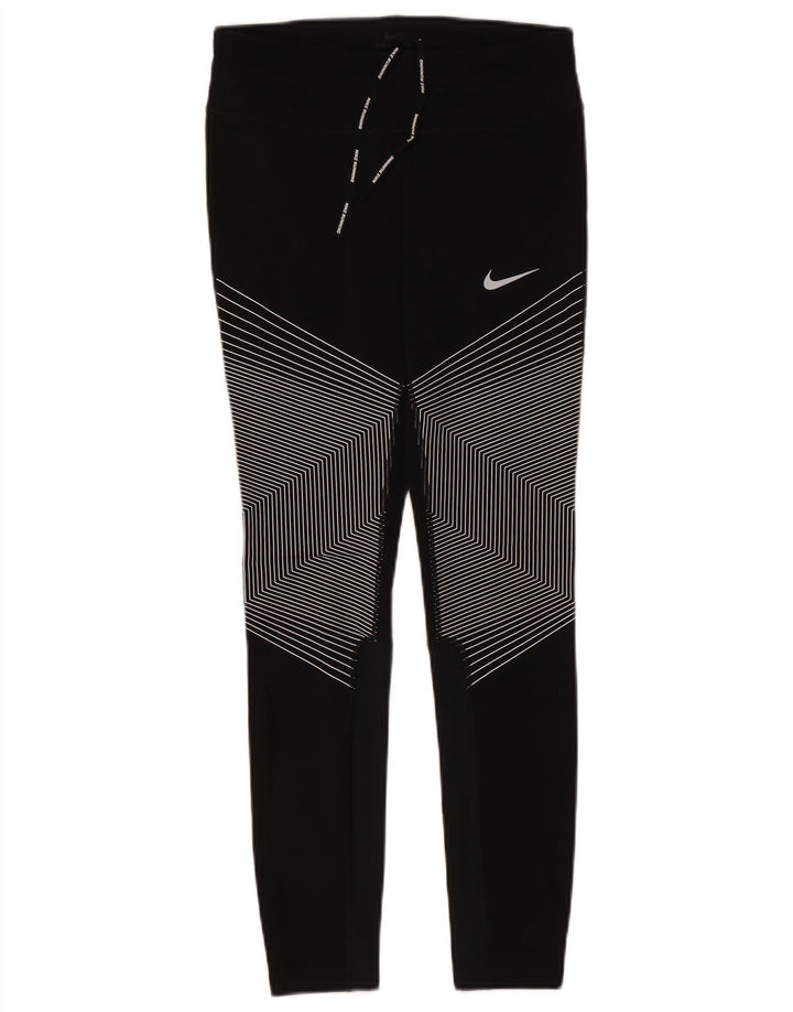 Γυναικείο κολάν NIKE Dri Fit UK 10 Small Black Pinstripe Polyester