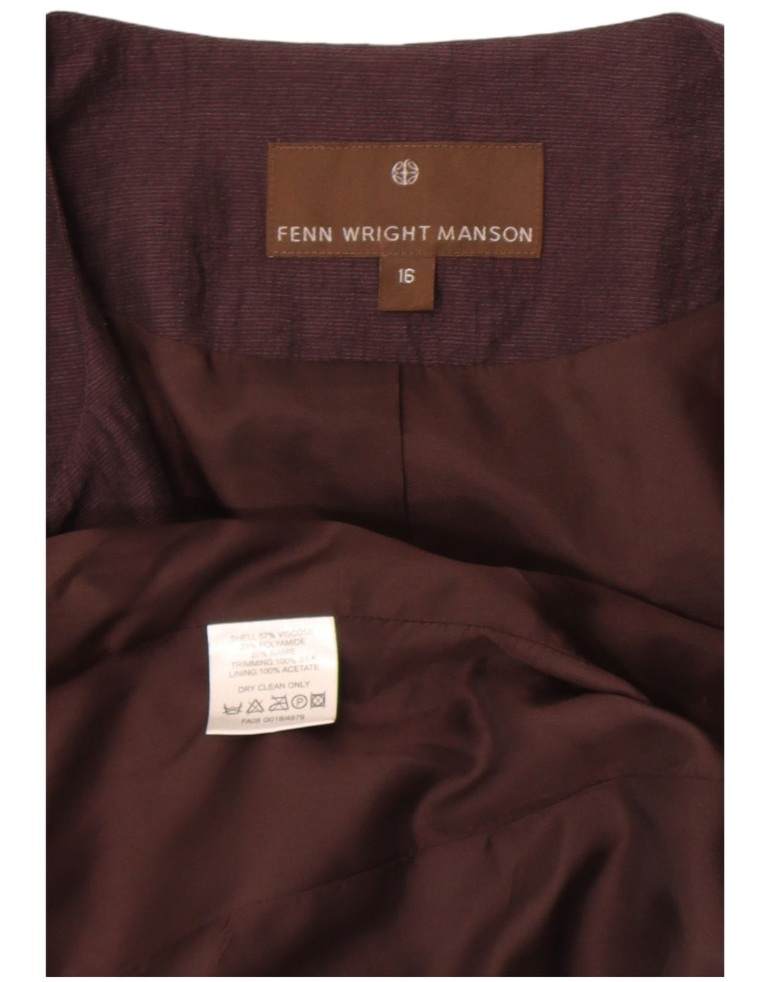 Fenn Wright Manson Γυναικείο μπουφάν 3/4 με μανίκια UK 16 Large Purple