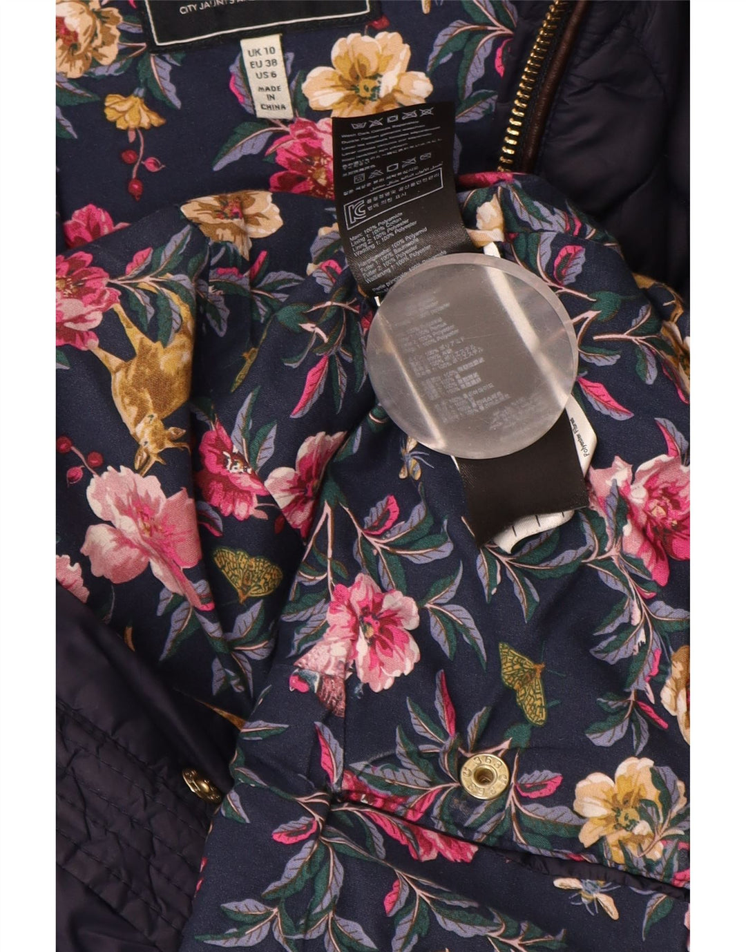 Γυναικείο καπιτονέ μπουφάν JOULES UK 10 Small Navy Blue Polyamide