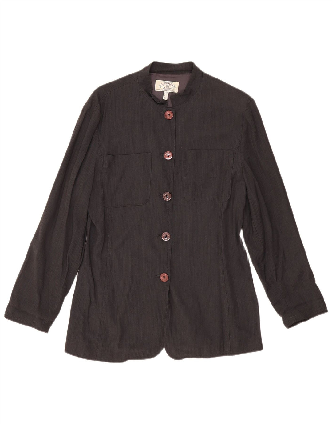 ARMANI JEANS Γυναικείο σακάκι με 5 κουμπιά blazer UK 14 μεγάλη μαύρη βισκόζη