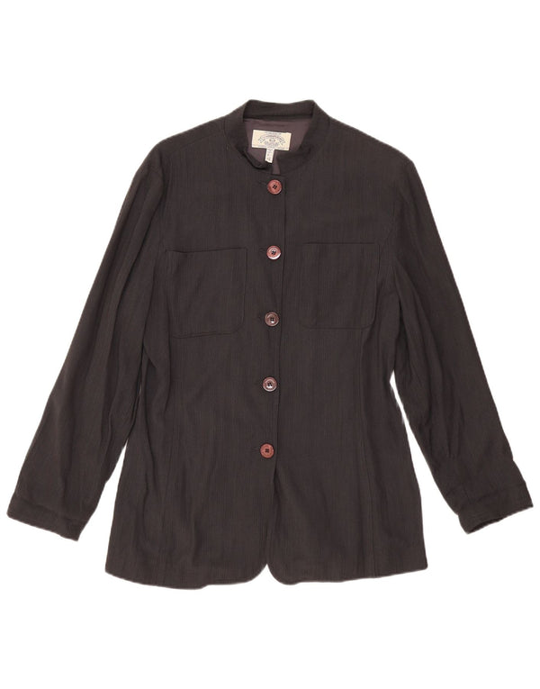 ARMANI JEANS Γυναικείο σακάκι με 5 κουμπιά blazer UK 14 μεγάλη μαύρη βισκόζη