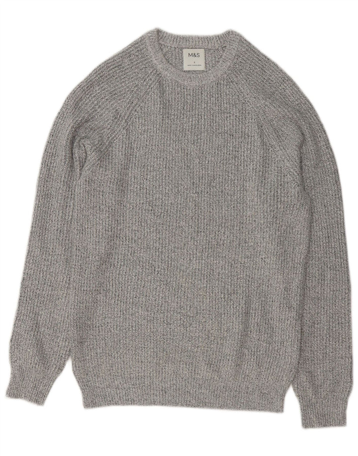 Ανδρικό πουλόβερ Marks & Spencer Crew Neck Jumper Μικρό Γκρι Πολυαμίδιο