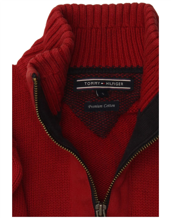 Ανδρικό πουλόβερ με ζακέτα Tommy Hilfiger Μικρό κόκκινο βαμβακερό