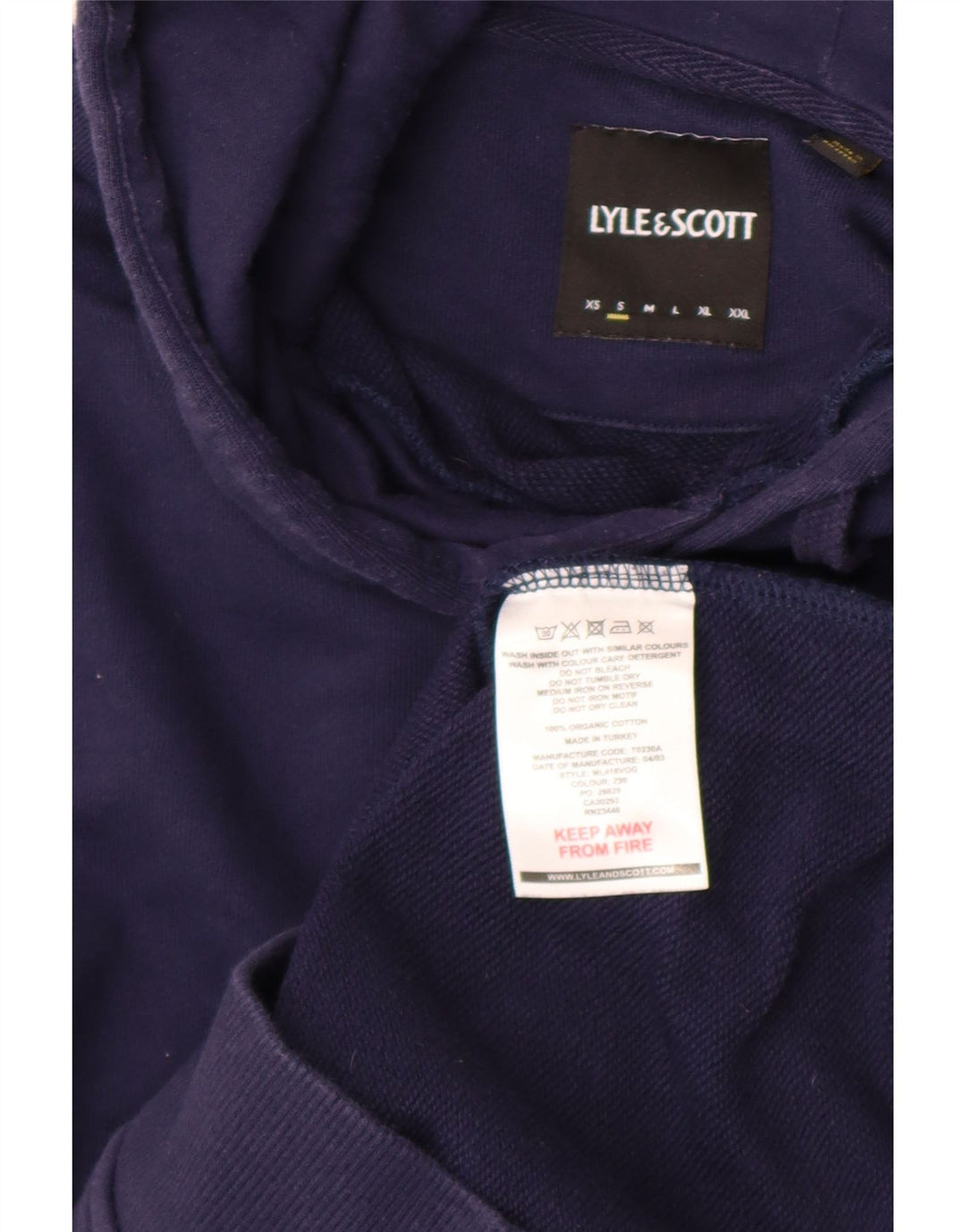 Lyle & Scott Ανδρικά φούτερ με κουκούλα, βαμβακερό μπλε ναυτικό