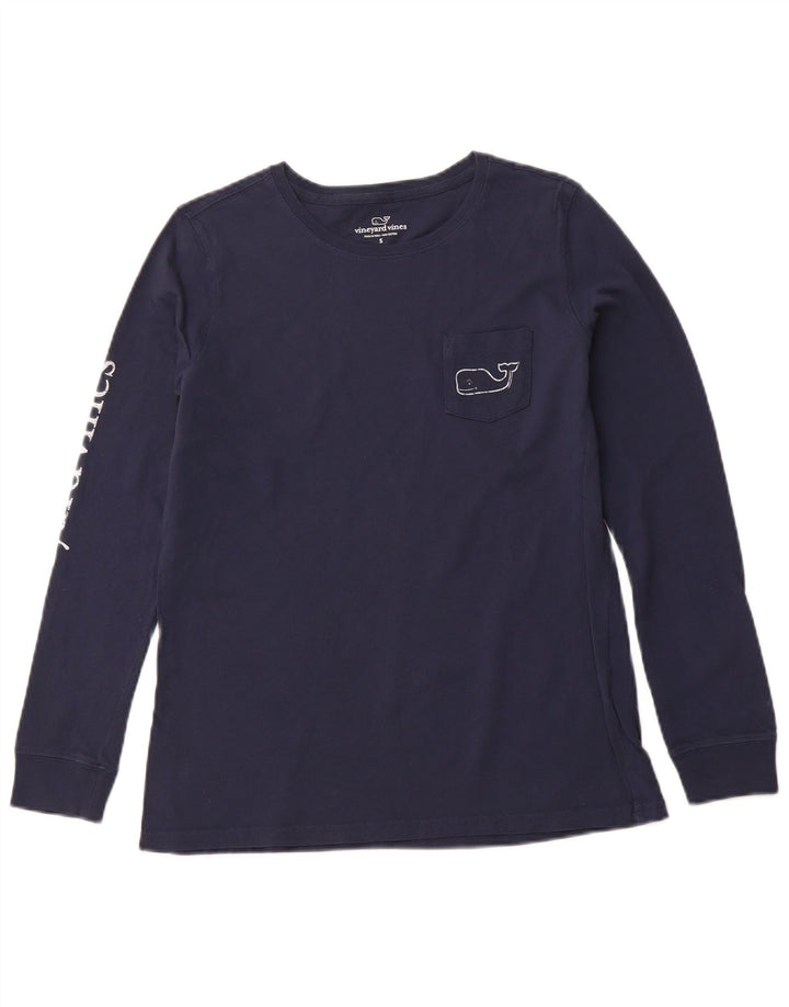 VINEYARD VINES Ανδρικό γραφικό τοπ Μακρυμάνικο Μικρό Navy Blue Βαμβακερό