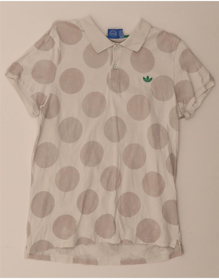 Ανδρικό πουκάμισο Adidas Polo μεγάλο λευκό βαμβακερό πουά