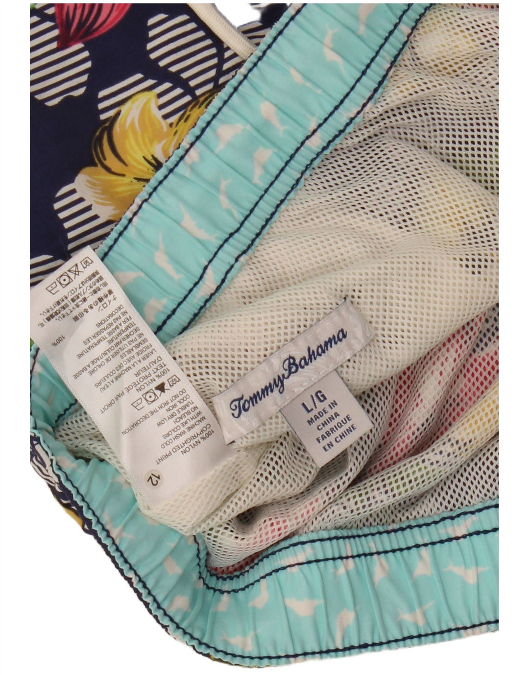 Ανδρικό σορτς κολύμβησης Tommy Bahama Χαβάης μεγάλο μπλε ναυτικό λουλουδάτο νάιλον