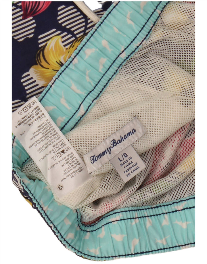 Ανδρικό σορτς κολύμβησης Tommy Bahama Χαβάης μεγάλο μπλε ναυτικό λουλουδάτο νάιλον