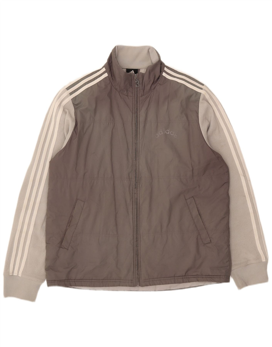 Adidas Ανδρικό τζάκετ UK 40 Large Grey Colourblock Πολυεστέρας