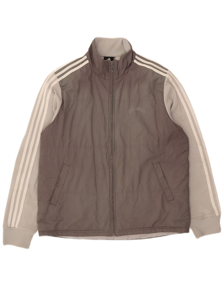 Adidas Ανδρικό τζάκετ UK 40 Large Grey Colourblock Πολυεστέρας