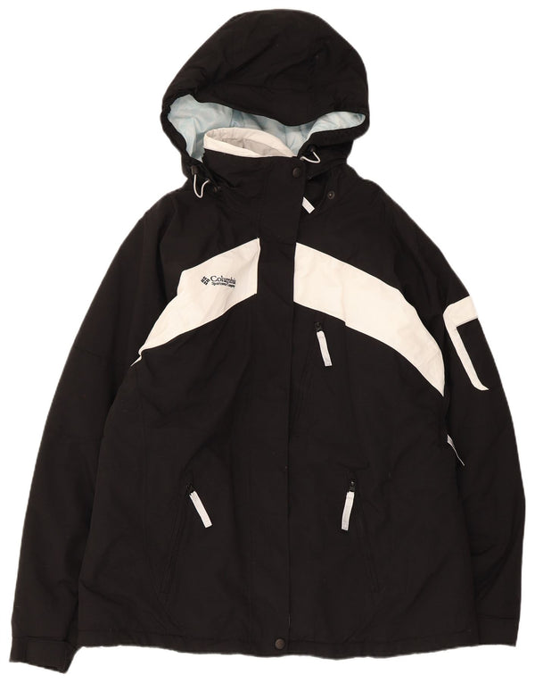 Columbia Γυναικείο μπουφάν σκι με κουκούλα UK 18 XL Μαύρο Colourblock Nylon