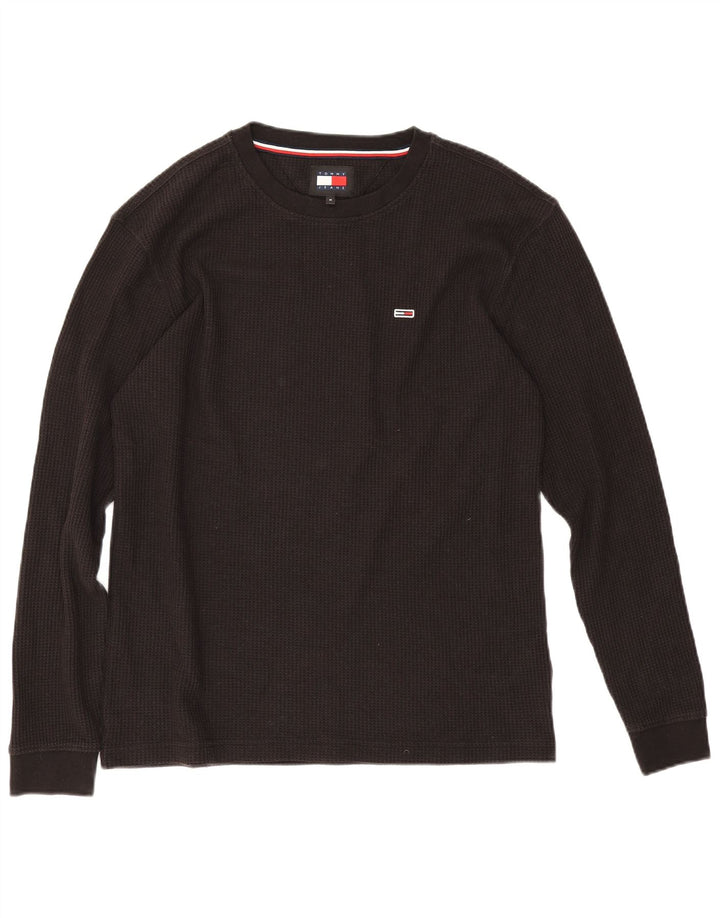 Tommy Hilfiger ανδρικό μπλουζάκι μακρυμάνικο μεσαίο μαύρο βαμβακερό
