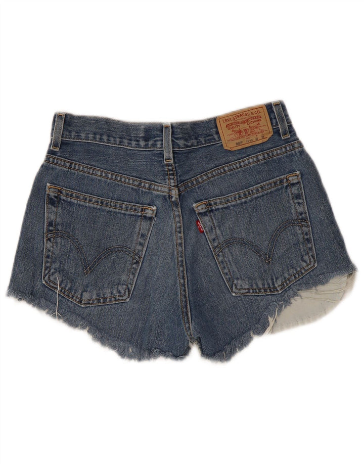 LEVI'S Girls 569 Loose Fit Distressed τζιν σορτς 13-14 ετών W27 μπλε