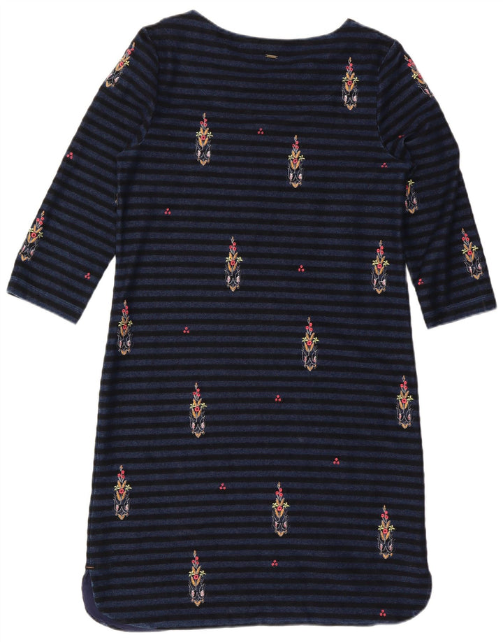White Stuff Γυναικείο φόρεμα 3/4 Sleeve Shift UK 12 Medium Navy Blue ριγέ