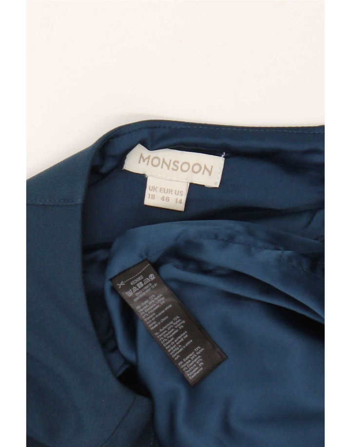 Γυναικείο φόρεμα με θήκη Monsoon UK 18 XL μπλε βισκόζη