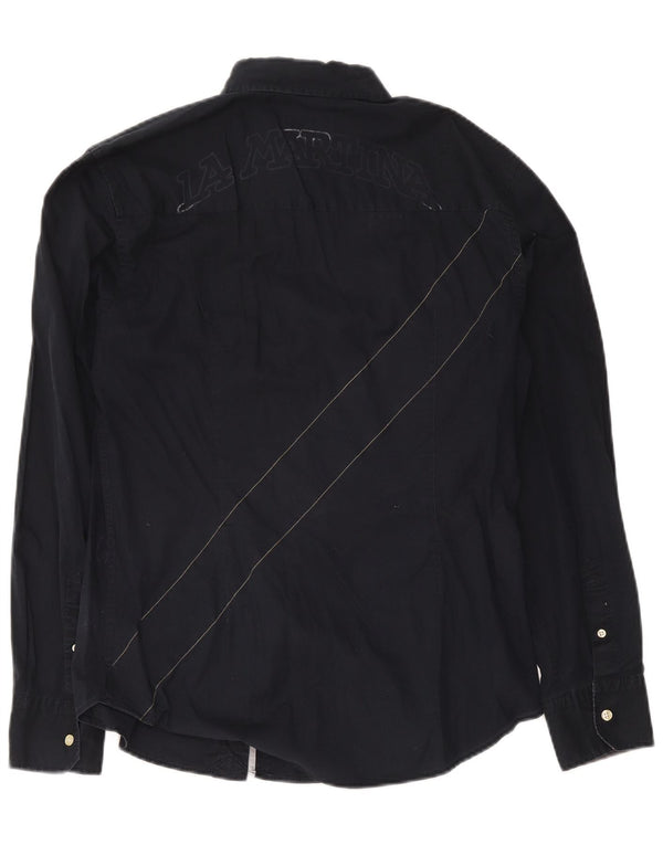 Ανδρικό γραφικό πουκάμισο La Martina XL Navy Blue