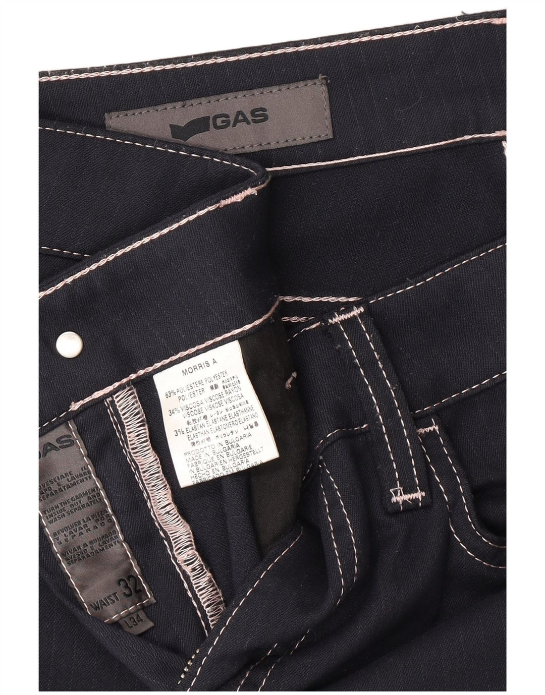 Γυναικείο ίσιο casual παντελόνι GAS W32 L26 Navy Blue Polyester