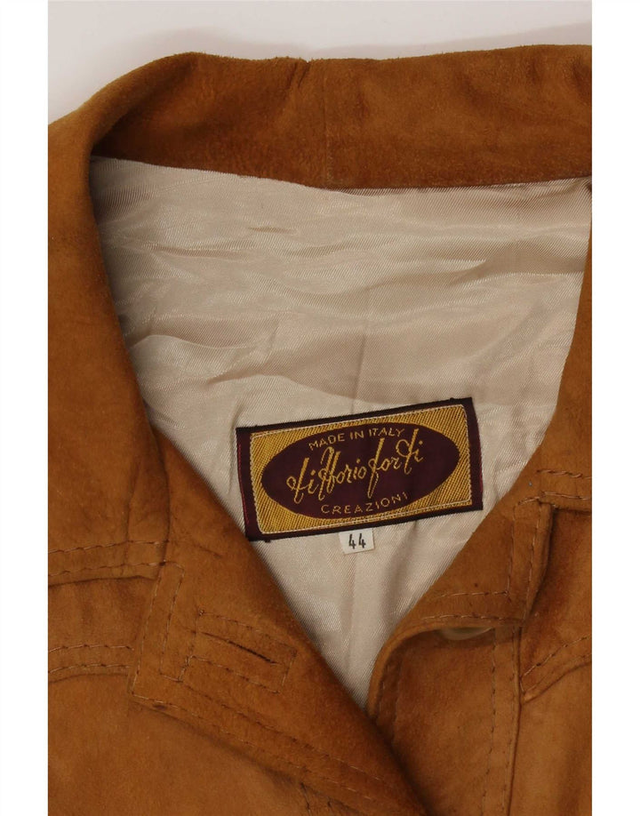 Vintage Γυναικείο Suede Bomber Jacket IT 44 Medium Brown Retro