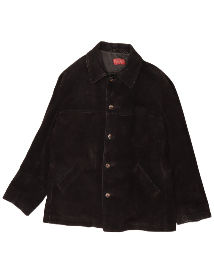 Ανδρικό Suede Jacket Sisley UK 38 Medium Black Leather