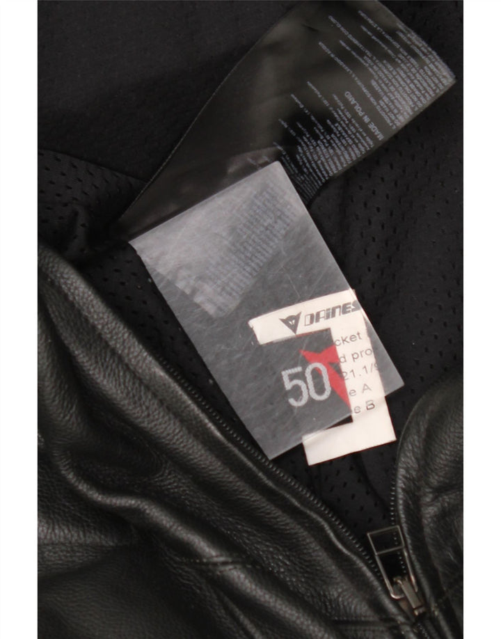 DAINESE Ανδρικό γραφικό δερμάτινο μπουφάν Racer IT 50 Large μαύρο δέρμα