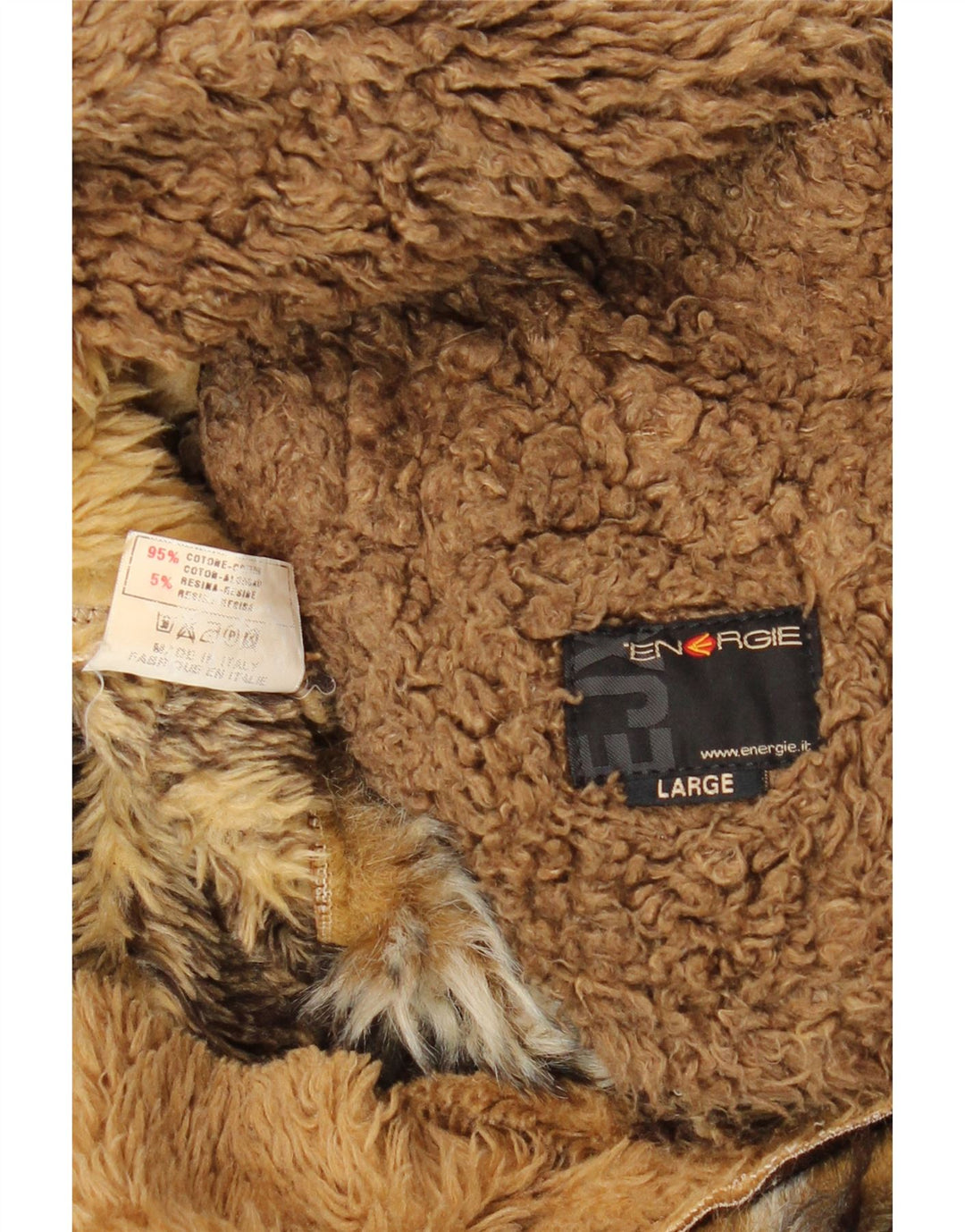 Ανδρικό μπουφάν ENERGIE Sherpa UK 40 Μεγάλο Καφέ Βαμβακερό Patchwork