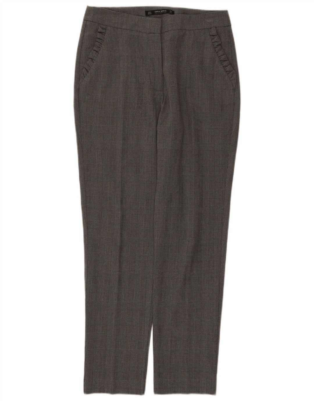 Γυναικείο Slim Suit Παντελόνι Zara Small W26 L27 Grey Check Polyester