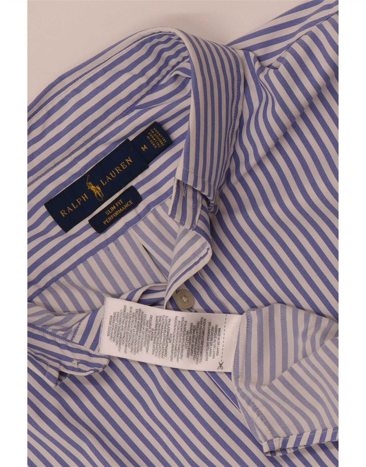 Ανδρικό πουκάμισο Ralph Lauren Slim Fit Nylon με μεσαίο μπλε pinstripe