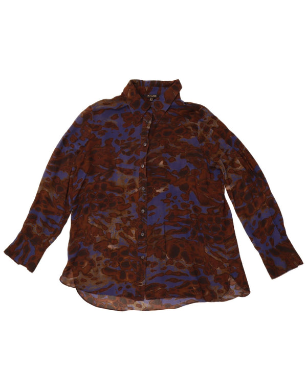 MASSIMO DUTTI Γυναικείο πουκάμισο μπλούζα EU 42 Large καφέ Animal print